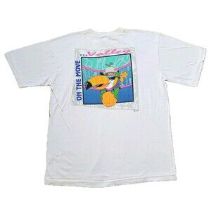 Vintage 90s Poco Loco Volleyball Tucan Sz XL Single Stitch 2 Sided White T-Shirt